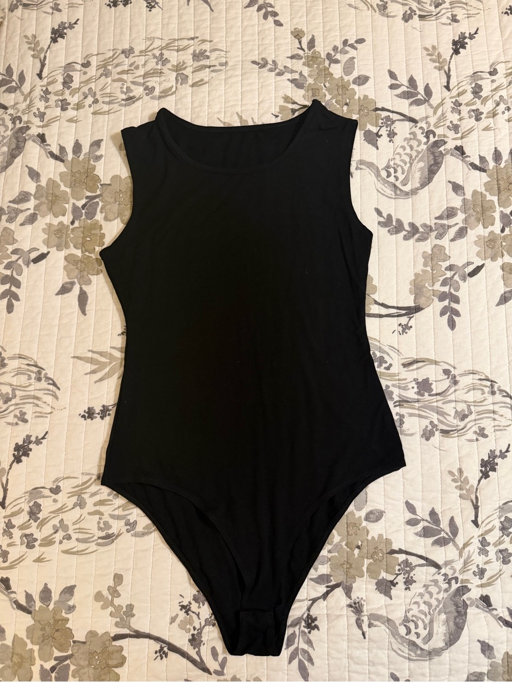 Women's Black Sleeveless Bodysuit - Classic Scoop Neck